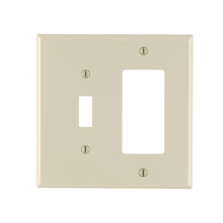 2-Gang Light Almond 1-Toggle / 1-Decora/Rocker Nylon Midway/Midsize Wall Plate (1-Pack) PJ126-T