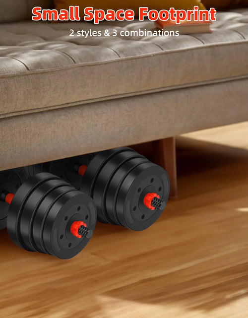 Load image into Gallery viewer, 66 LBS Adjustable Dumbbell Set, Free Weights Dumbbells Set for Workout, Black
