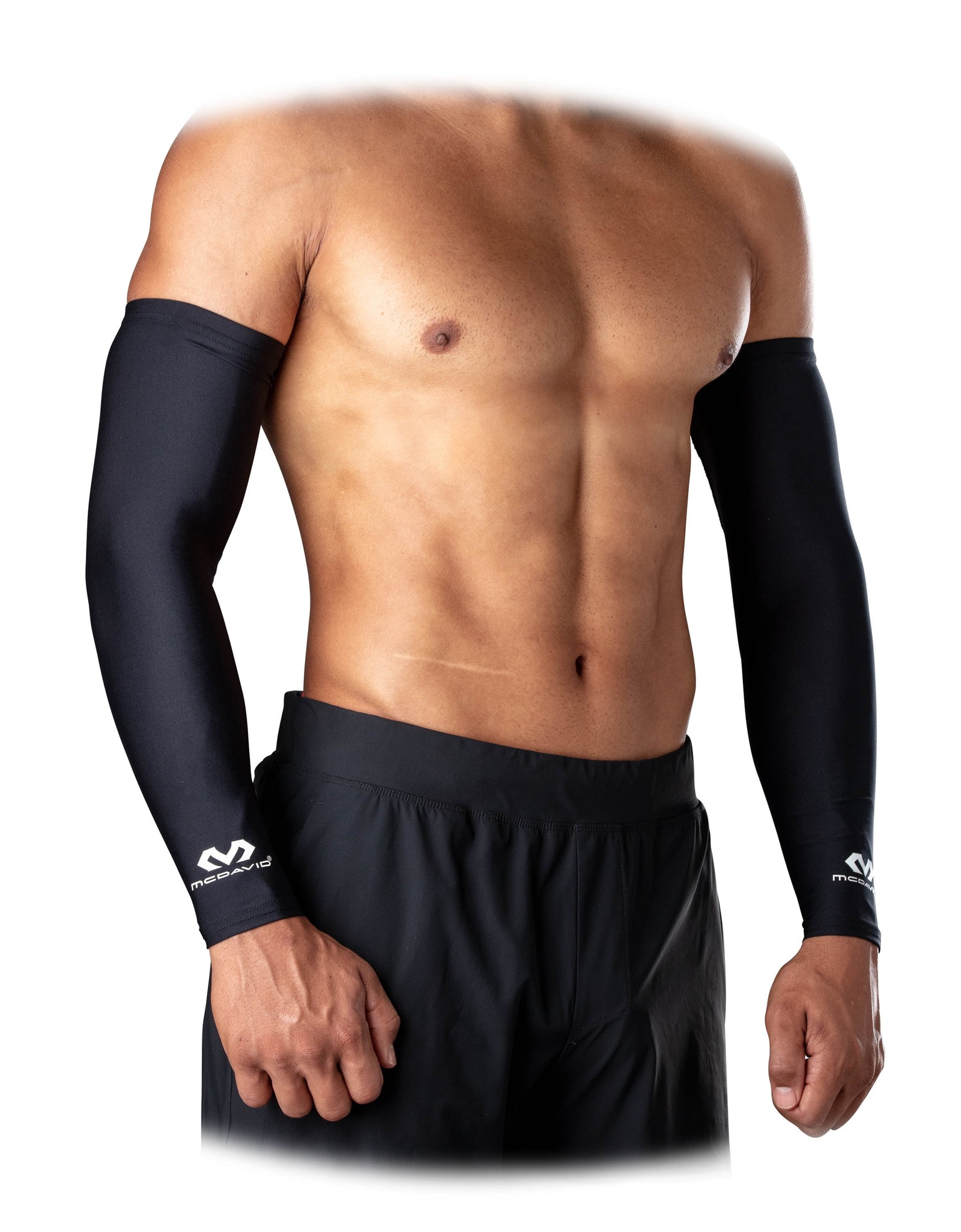 Sport Polyester Compression Arm Sleeves, 2 Pack, Black Adult Unisex Large/X-Large, Unisex