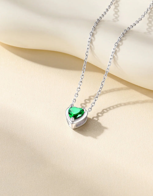 Load image into Gallery viewer, Silver Necklace 925 Sterling Silver Birthstone Love Heart Necklace Mother'S Day Gifts for Mom
