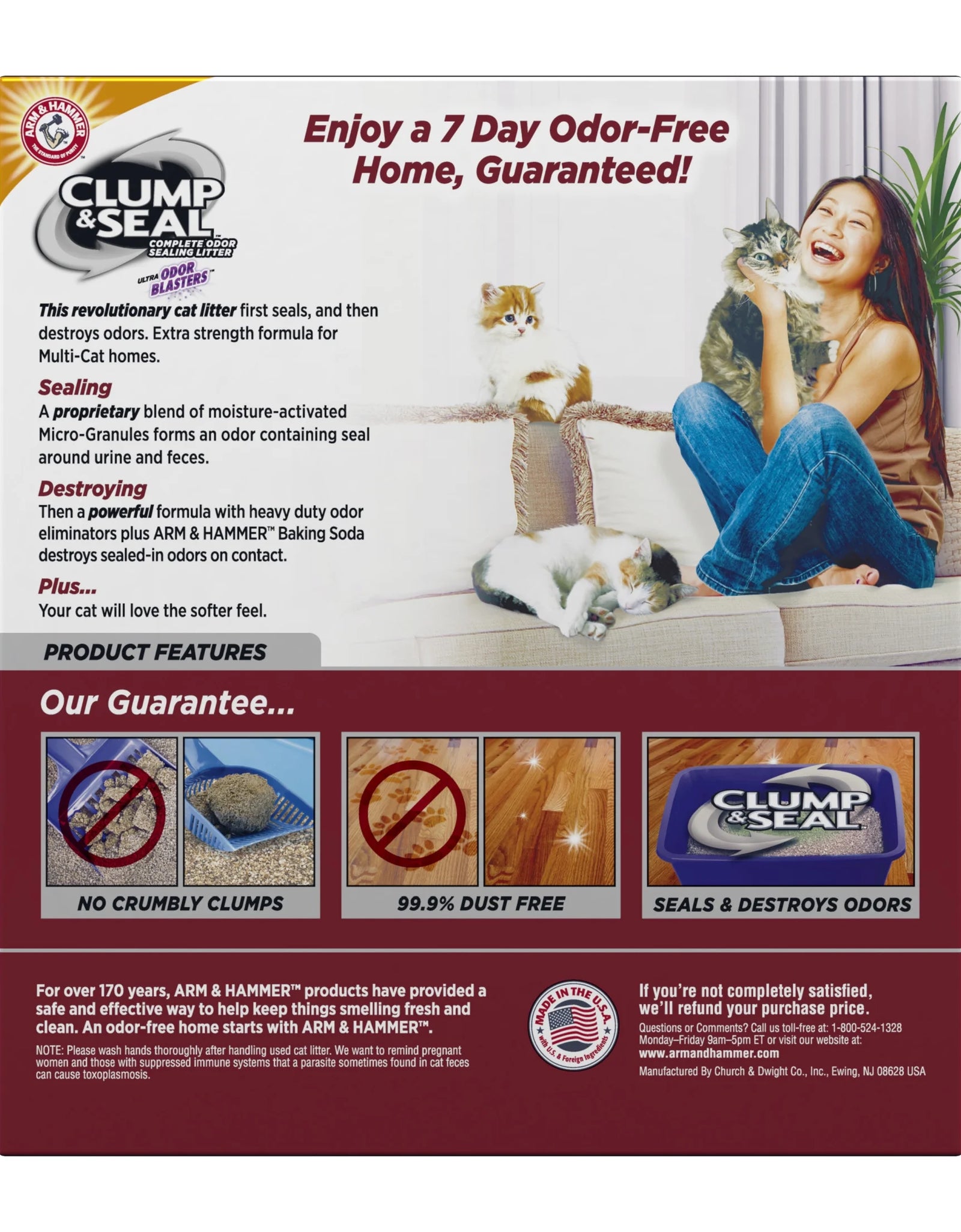 Clump & Seal Cat Litter Multi-Cat Complete Odor Sealing Clay Clumping Cat Litter, 28 Lb