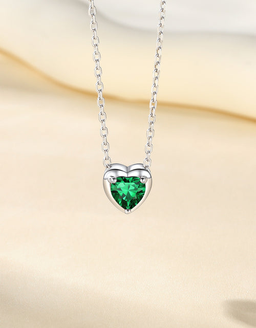 Load image into Gallery viewer, Silver Necklace 925 Sterling Silver Birthstone Love Heart Necklace Mother'S Day Gifts for Mom
