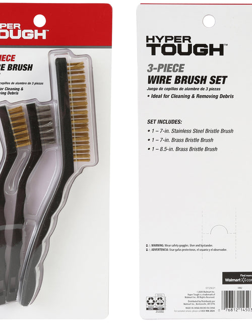 Load image into Gallery viewer, 3-Piece Wire Utility Brush Set with Brass and Stainless Steel Bristles for Cleaning
