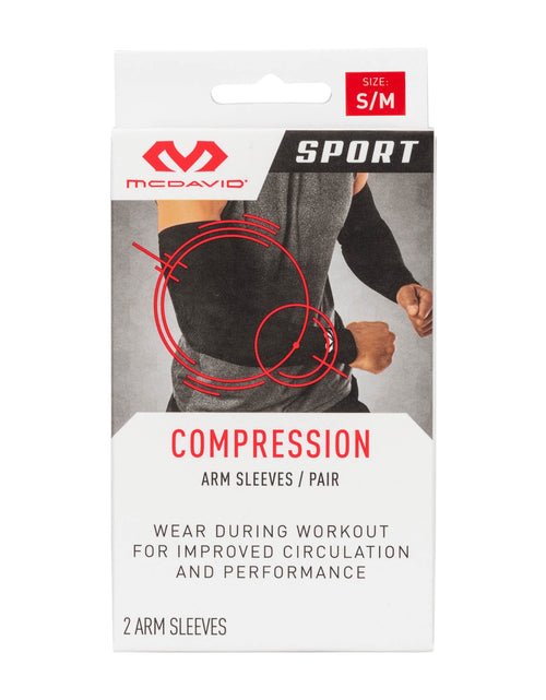 Load image into Gallery viewer, Sport Polyester Compression Arm Sleeves, 2 Pack, Black Adult Unisex Large/X-Large, Unisex
