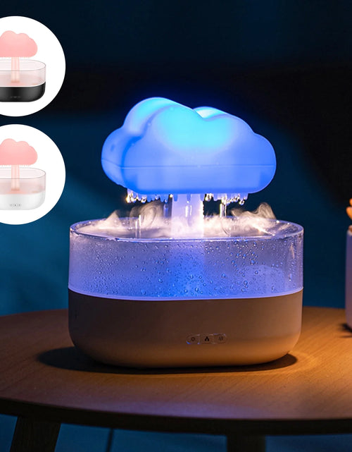 Load image into Gallery viewer, 7 Color Lights Rain Cloud Humidifier, Timing Water Drip Aroma Diffuser, Mushroom Waterfall Lamp for Home Office Bedroom
