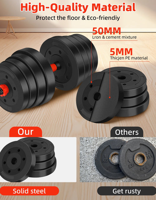 Load image into Gallery viewer, 66 LBS Adjustable Dumbbell Set, Free Weights Dumbbells Set for Workout, Black
