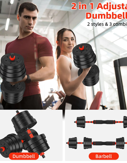 Load image into Gallery viewer, 66 LBS Adjustable Dumbbell Set, Free Weights Dumbbells Set for Workout, Black
