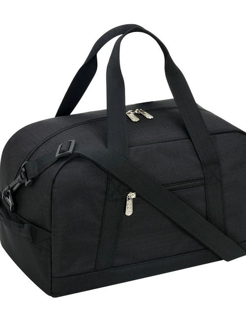 Load image into Gallery viewer, " 14"" Black Mini Duffel Bag for Travel and Gym, Polyester, Durable"
