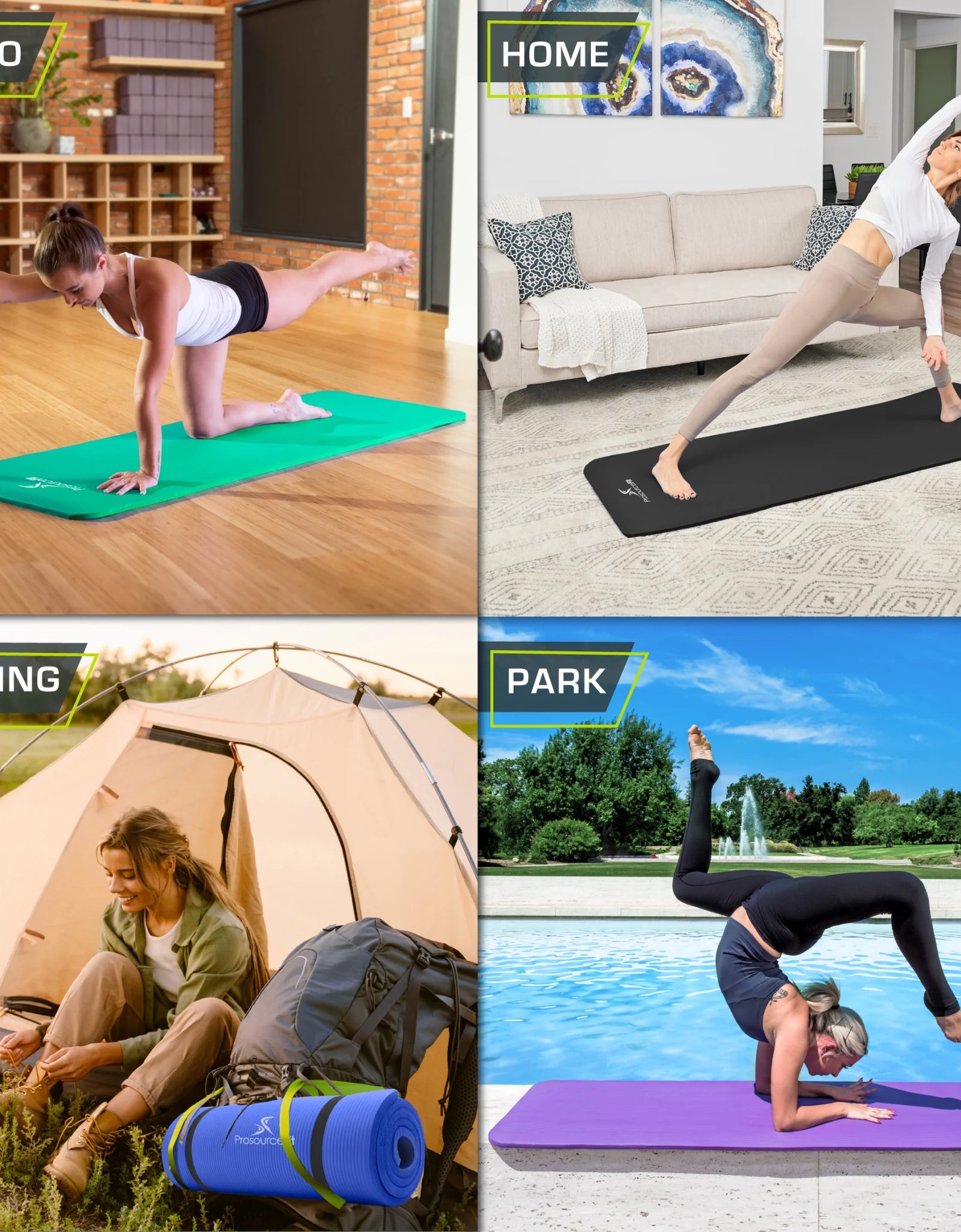 Extra Thick Yoga and Pilates Mat 1/2-Inch or 1-Inch Thick for Fitness