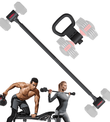 X-Bell System Dumbbells to Barbell Converter, Dumbbell to Curl Bar, Macebell and Kettlebell Handle