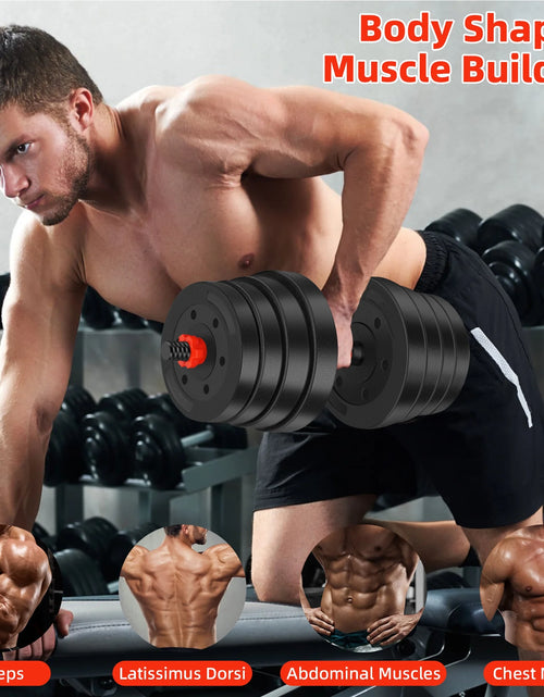 Load image into Gallery viewer, 66 LBS Adjustable Dumbbell Set, Free Weights Dumbbells Set for Workout, Black
