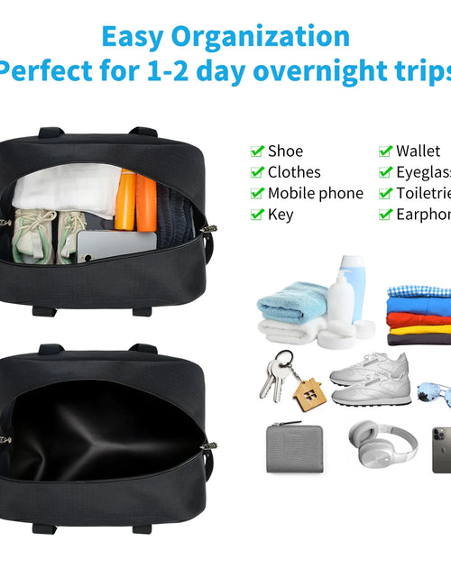 Load image into Gallery viewer, " 14"" Black Mini Duffel Bag for Travel and Gym, Polyester, Durable"
