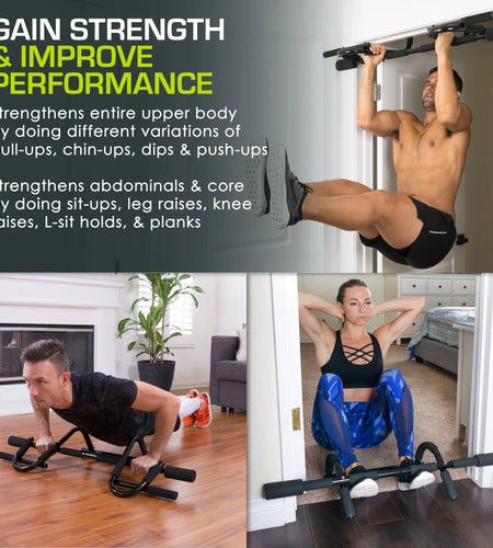 Multi-Grip Chin-Up/Pull-Up Bar, Heavy Duty Doorway Trainer