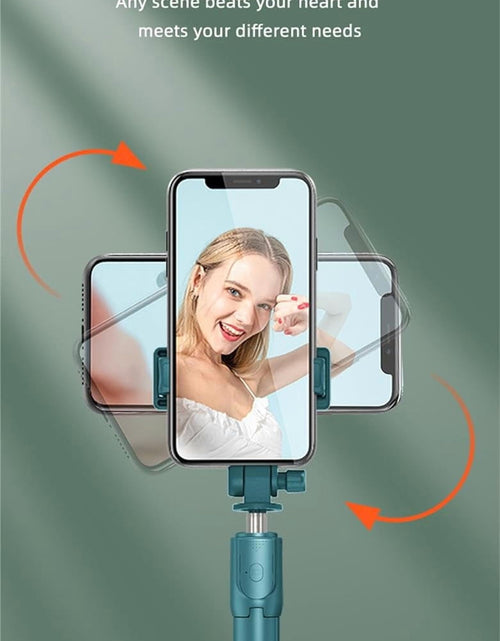 Load image into Gallery viewer, Selfie Stick Tripod,3 in 1 Extendable 360° Rotation Tripod Stand with Detachable Wireless Remote Portable Mobile Phone Holder Compatible with Iphone,Android,Samsung (White+Light)
