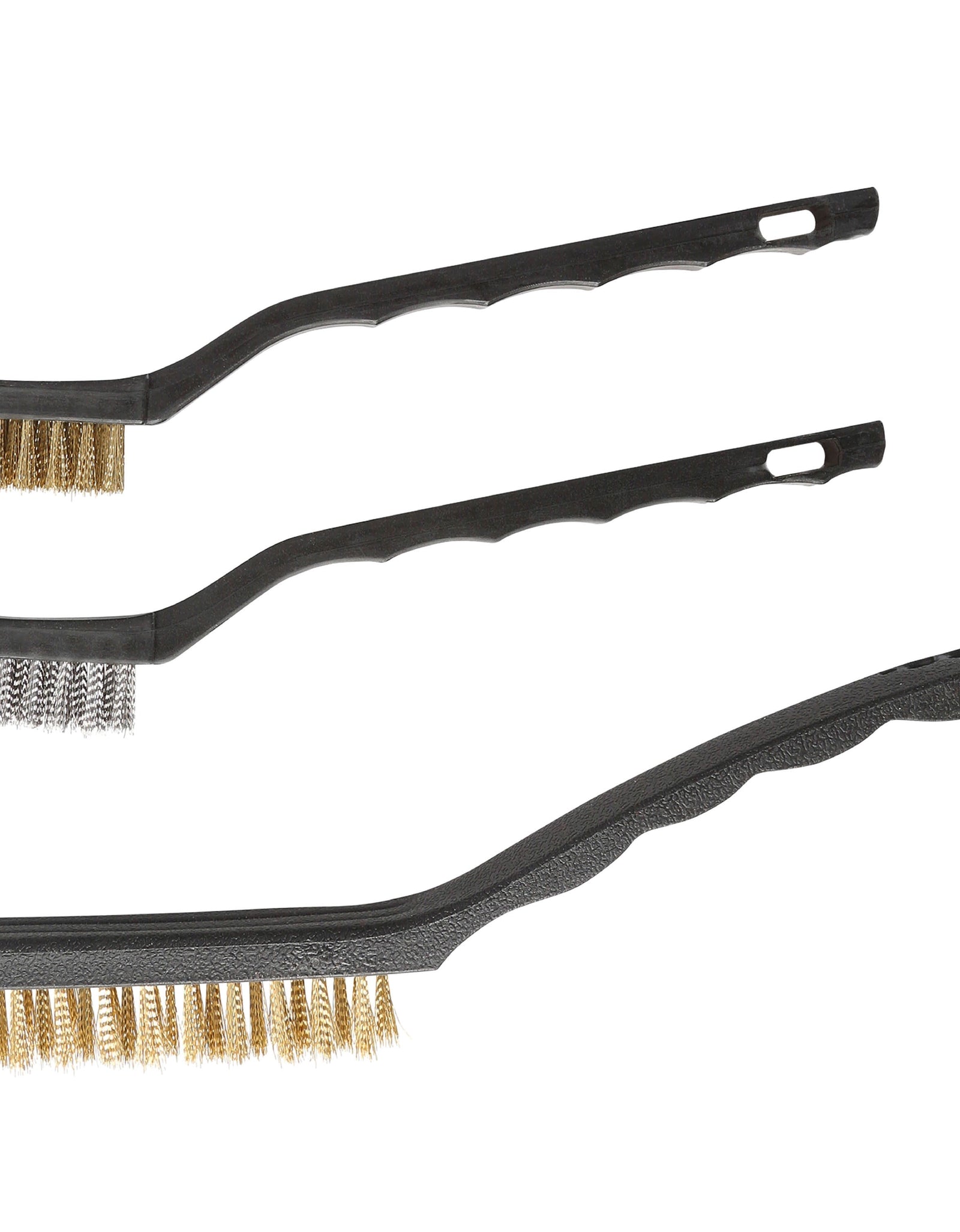 3-Piece Wire Utility Brush Set with Brass and Stainless Steel Bristles for Cleaning