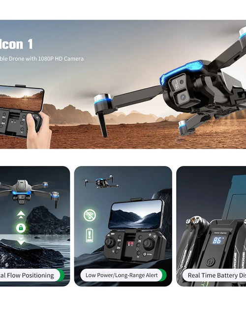 Load image into Gallery viewer, 3PC Battery RC Drone 4K Professional Dual Camera 6CH Foldable Drone Obstacle Avoidance RC Quadcopter Helicopter Toys for Kids Boys
