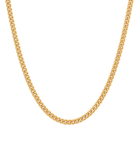 Men'S Stainless Steel Gold-Tone 24" Flat Curb Chain Necklace - Mens Necklace