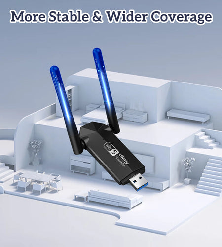 1300Mbps USB 3.0, 867Mbps on 5Ghz / 400Mbps on 2.4Ghz Dual-Band USB Wi-Fi Adapter