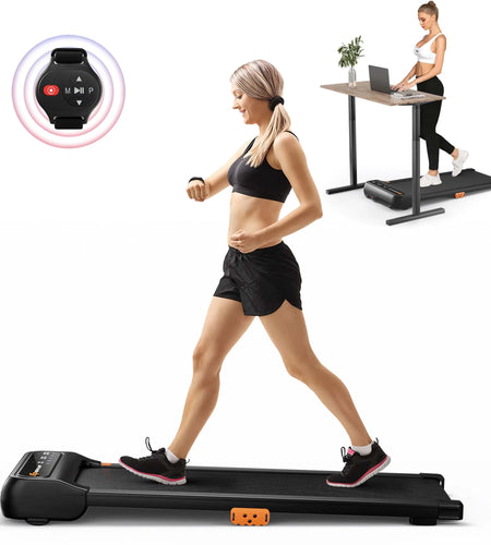 Walking Pad under Desk Treadmill with Watch Remote LED Touch Screen for Home/Office