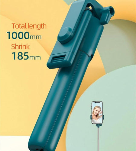 Selfie Stick Tripod,3 in 1 Extendable 360° Rotation Tripod Stand with Detachable Wireless Remote Portable Mobile Phone Holder Compatible with Iphone,Android,Samsung (White+Light)